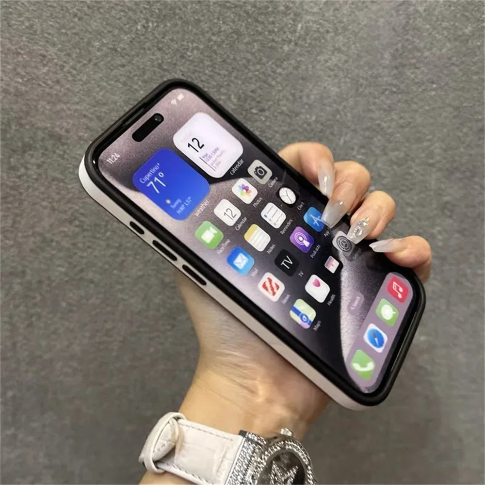 Double Color Leather iPhone Case