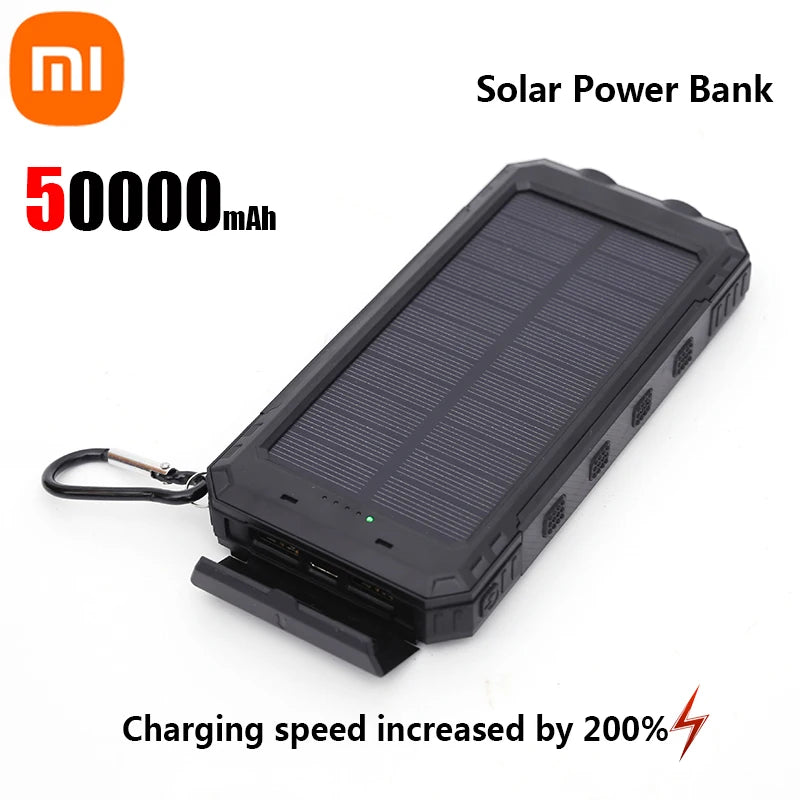 200000mAh Solar Power Bank Portable Large Capacity Charger Compatible with Fast Charging