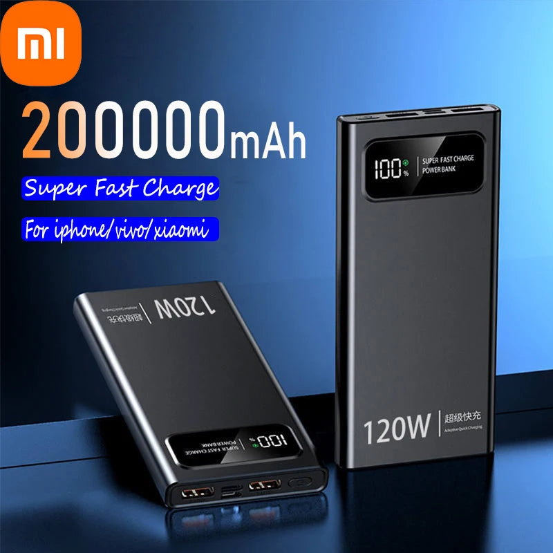 200000mAh 120W Power Bank Super Fast Charging Battery Power Bank