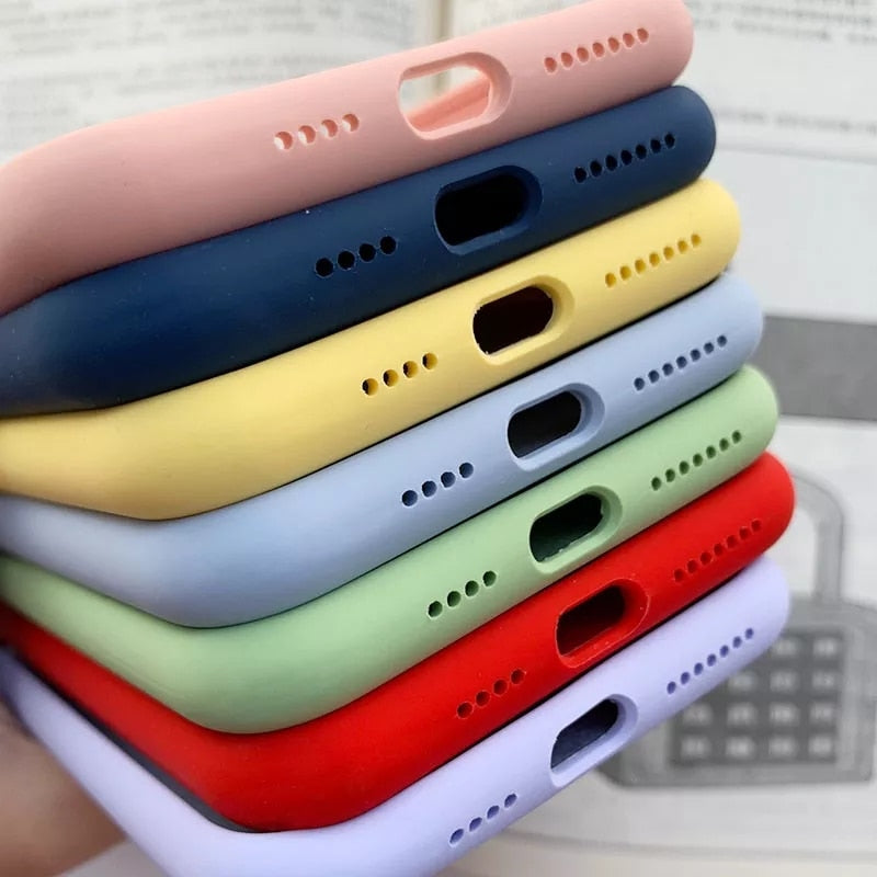 Liquid Silicone Case For iPhone 15 14 13 12 Pro Max 14 Plus Shockproof Soft Cover