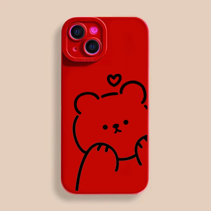 Bear Silicone Phone Case For iPhone 15 14 13 12 Pro Max Plus Cover