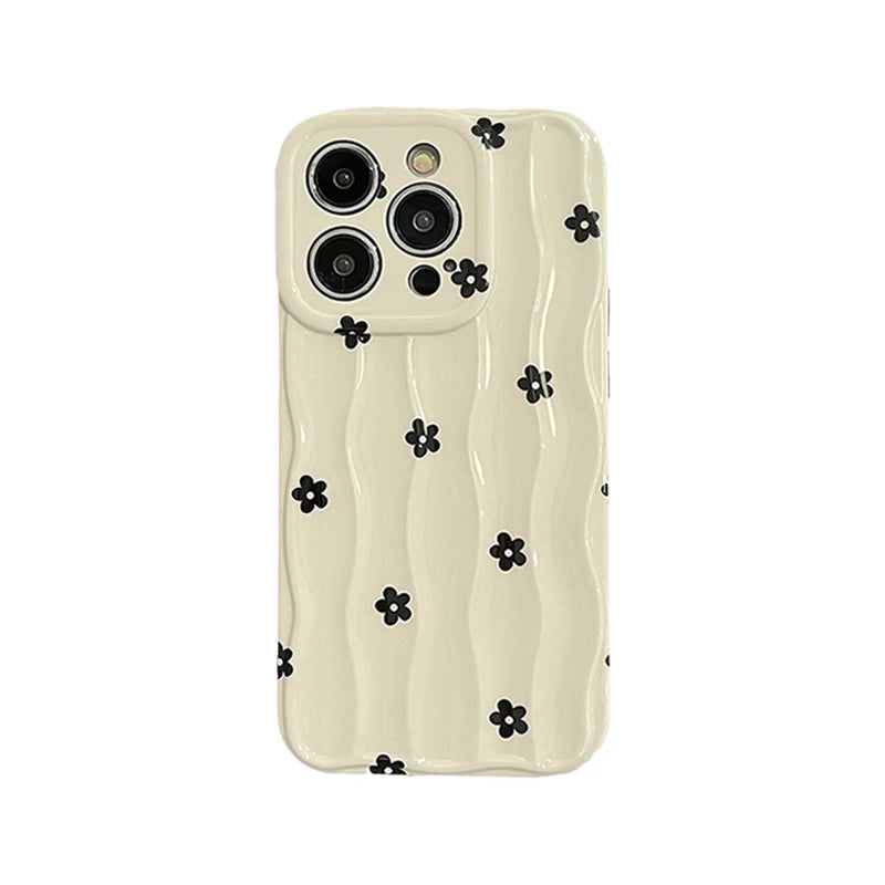 Black Flowers Phone Case For iPhone Cover