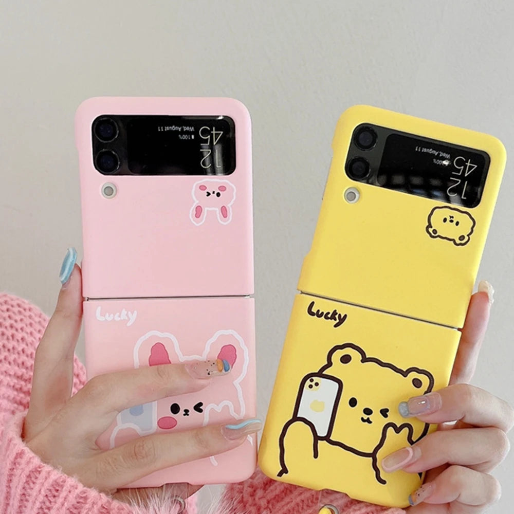 For Samsung Z Flip Bear Case Cover