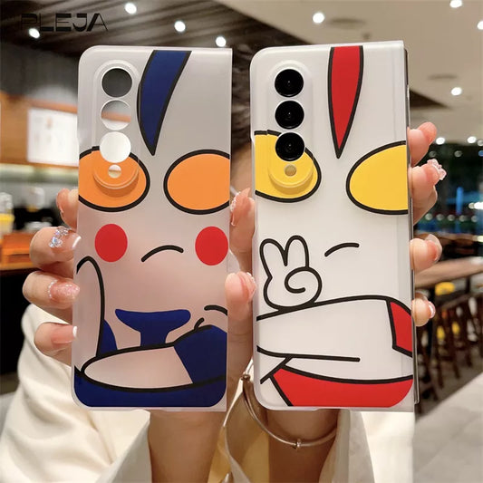 Cute Anime Phone Case For Samsung Galaxy Z Fold 3 4 5 Soft Silicone Cover For Z Fold3