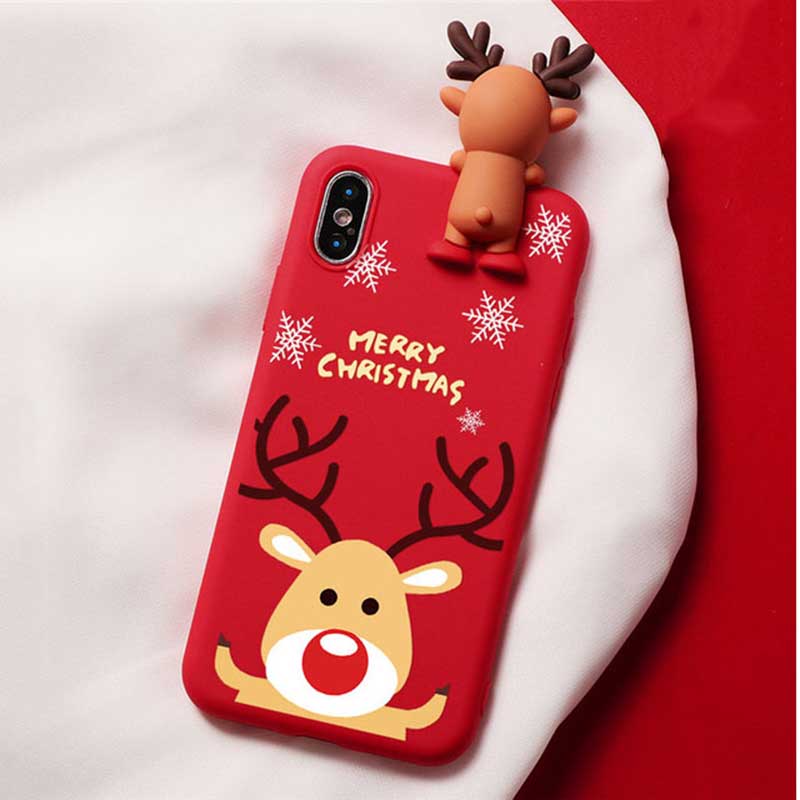 iPhone 15 14 13 12 Christmas Tree Hat Deer Bear Case