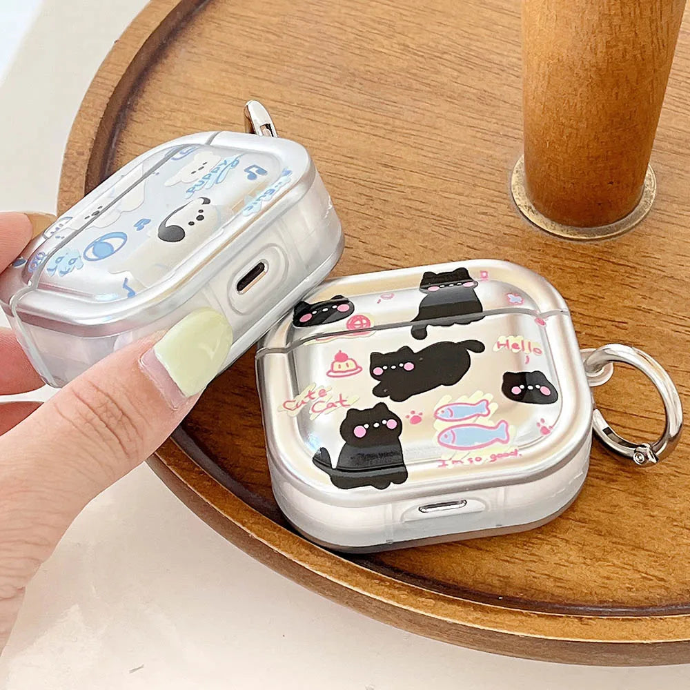 Silver Case For Airpods Pro 2 1 3 Cartoon attern Earphone