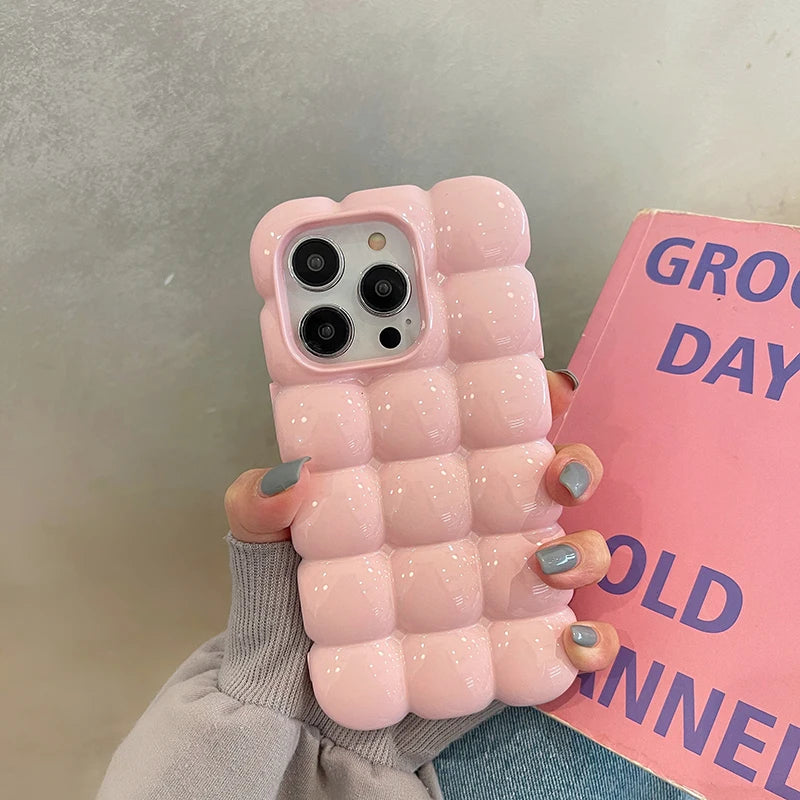 Cute Block Phone Case For iPhone 14 13 12 15 Pro Max Cover