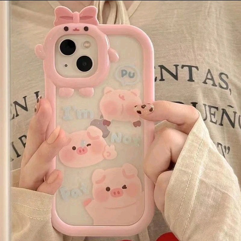 Cute Pig Case For IPhone 14 13 12 15 Pro Max Plus Cover