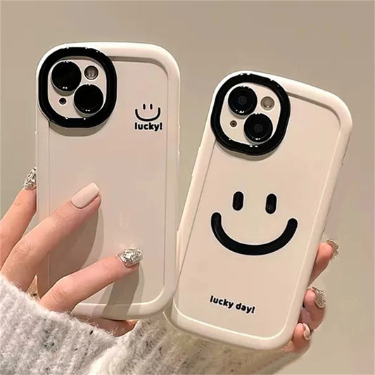 Happy Phone Case For iPhone 15 14 13 12 Pro Max Plus Soft Cover