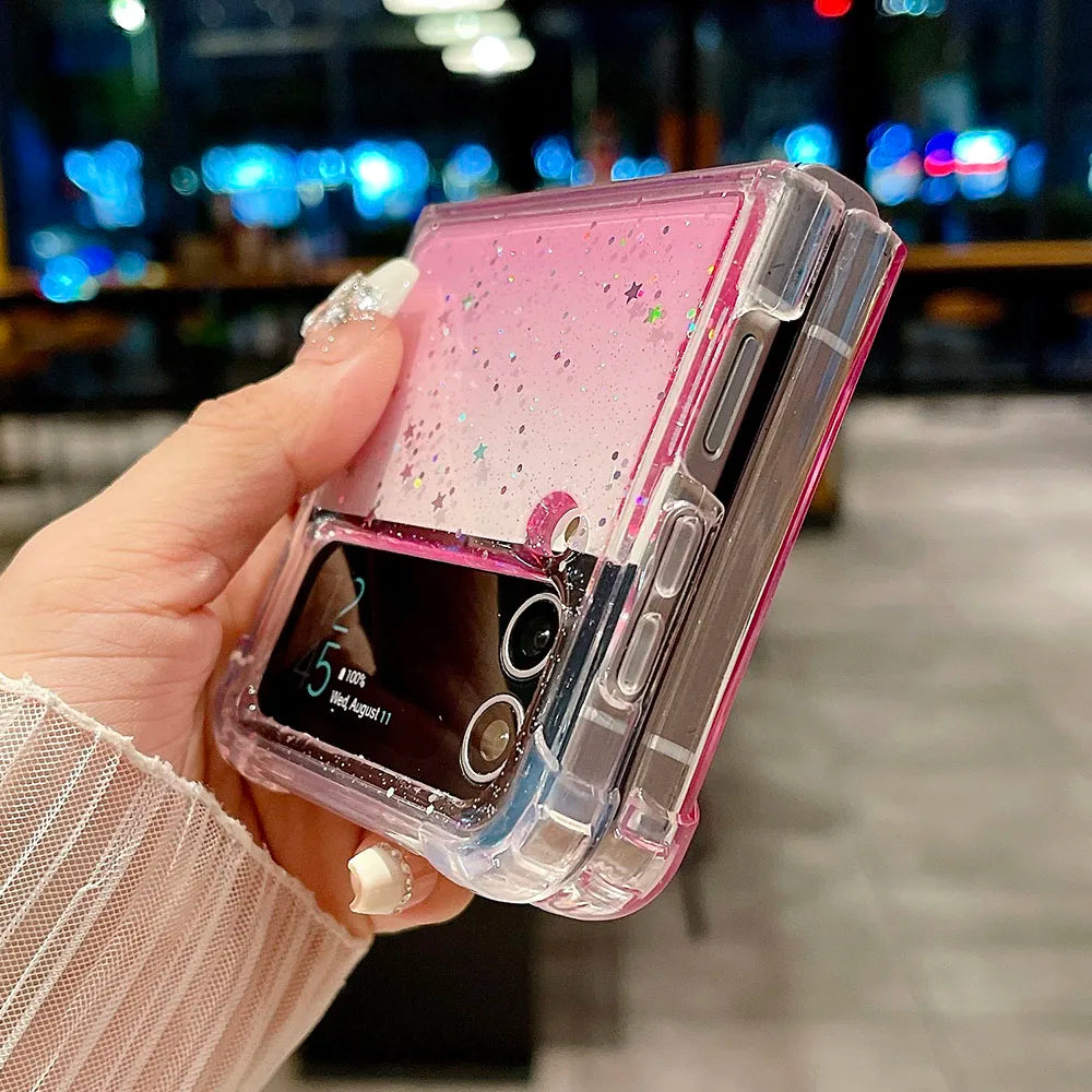 For Samsung Z Flip Magsafe Glitter Folding Phone Case