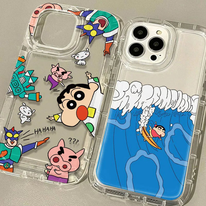 Phone Case for iPhone 15 14 13 12 Pro Max Plus Cartoon Clear Silicone Cover