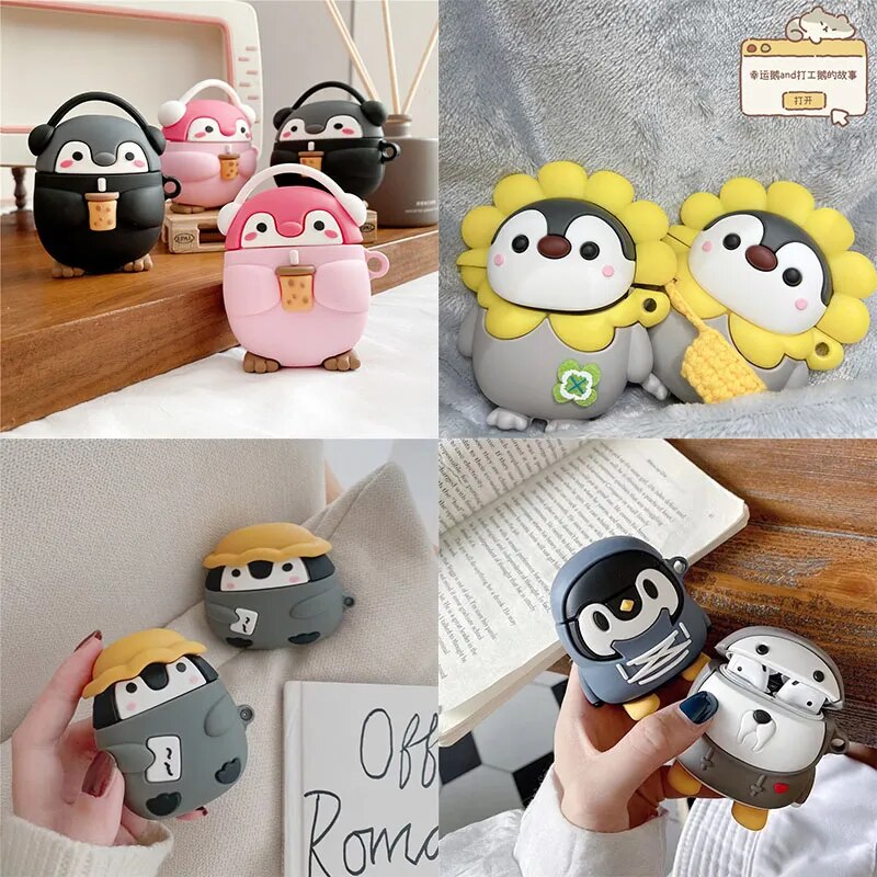 Cartoon Silicone Earphone Cases For Airpods 1 2 3 Pro Case Cover