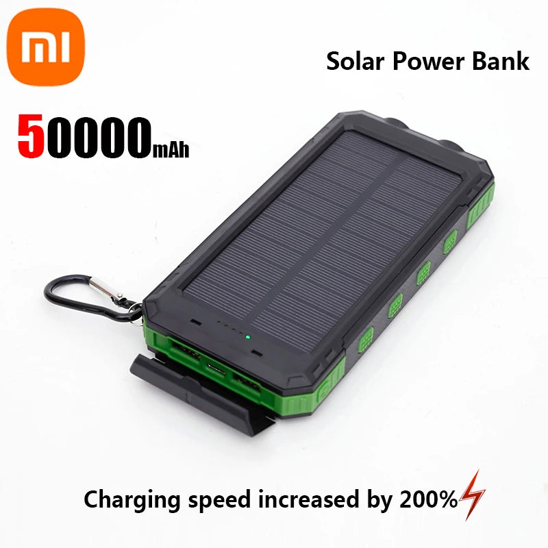 200000mAh Solar Power Bank Portable Large Capacity Charger Compatible with Fast Charging