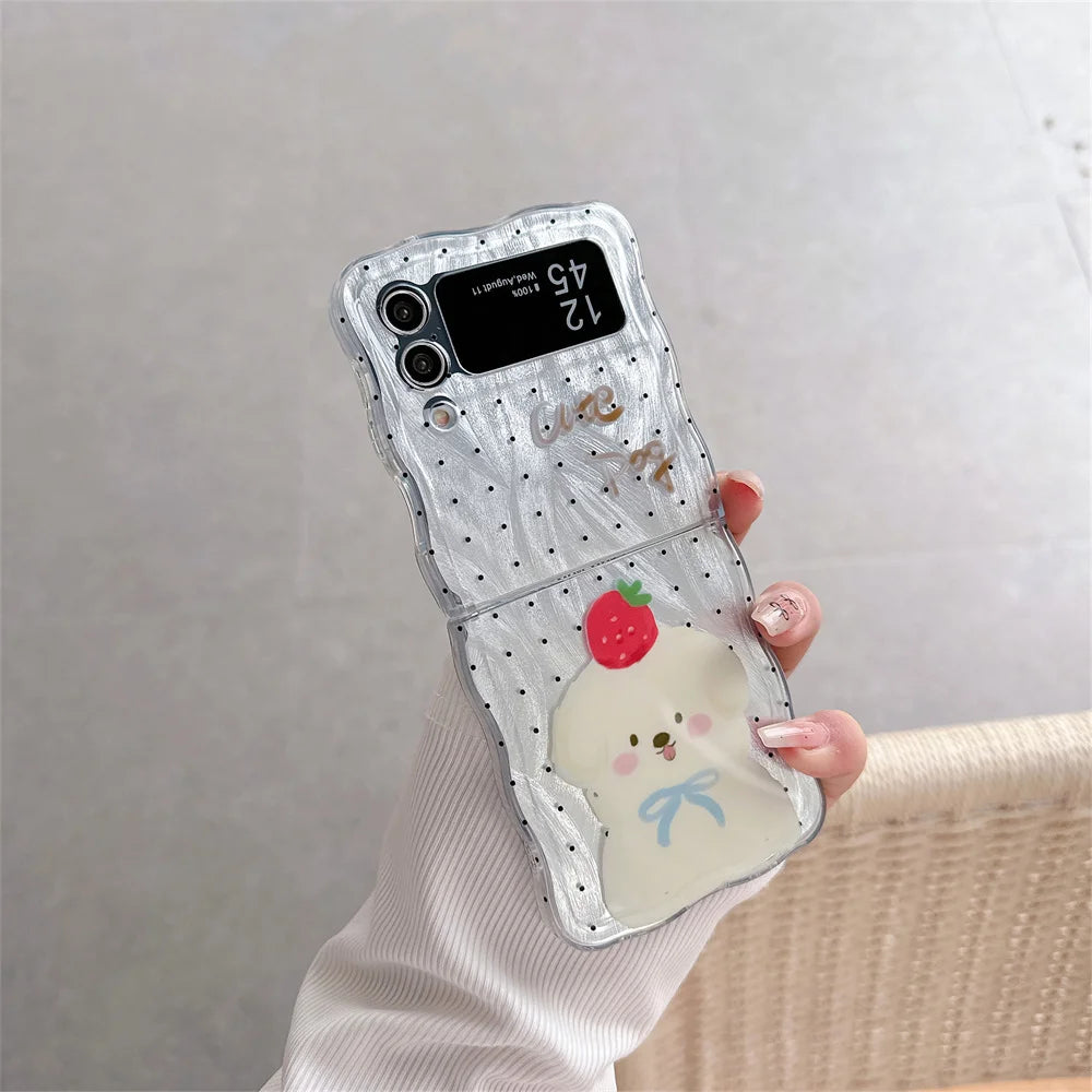 Cute Phone Case For Samsung Galaxy Z Flip 5 4 3 Cover