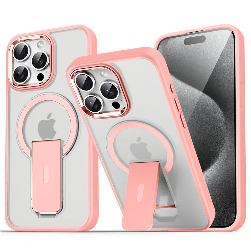For Magsafe Magnetic Stand Invisible Support Phone Case for iPhone