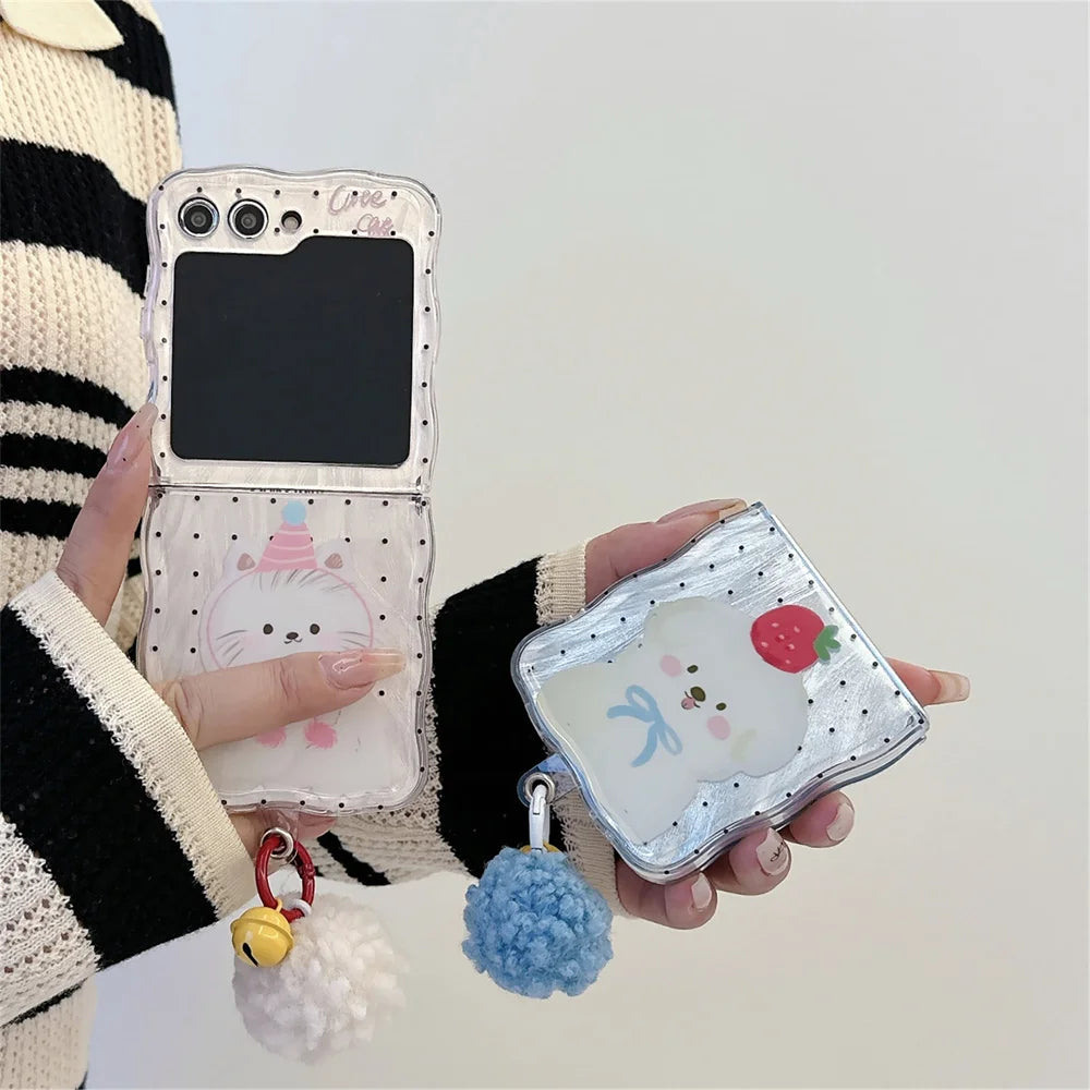 Cute Phone Case For Samsung Galaxy Z Flip 5 4 3 Cover