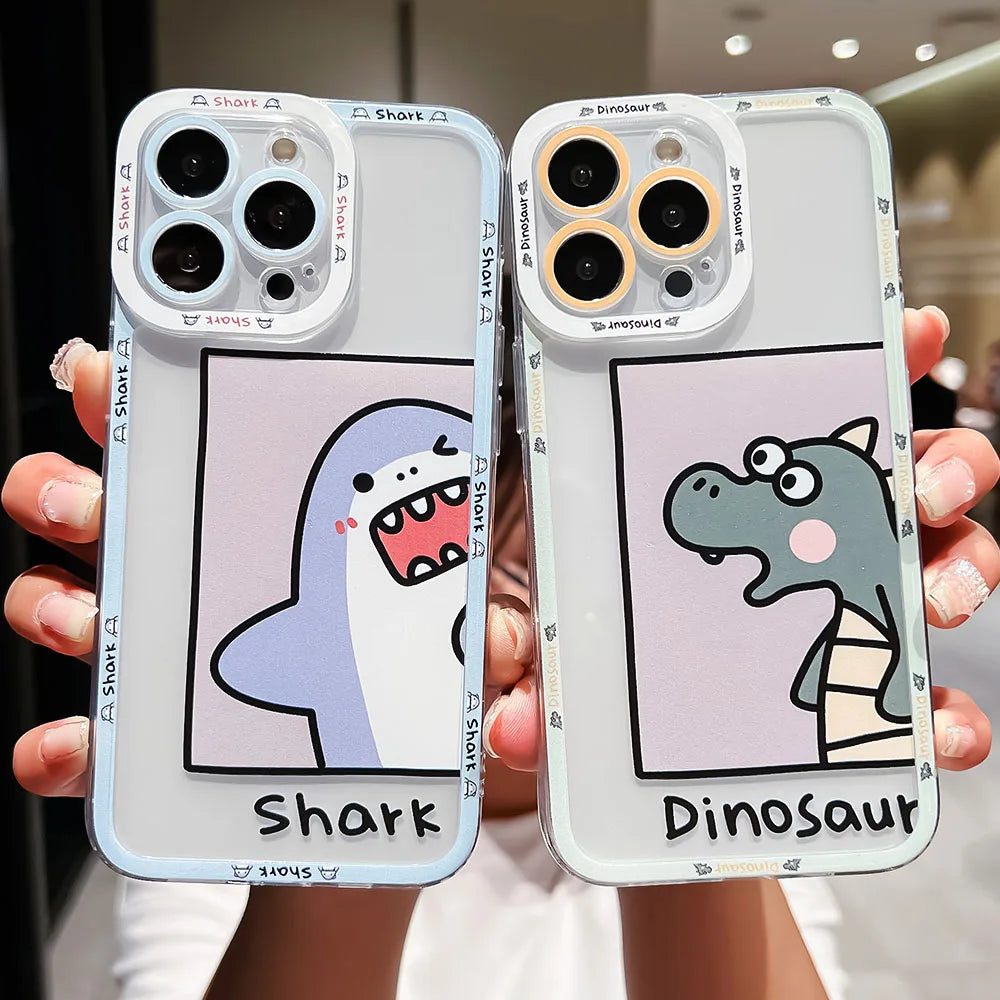 Phone Case For iphone 13 12 14 15 Pro Max Plus Cartoon Soft Silicone Cover