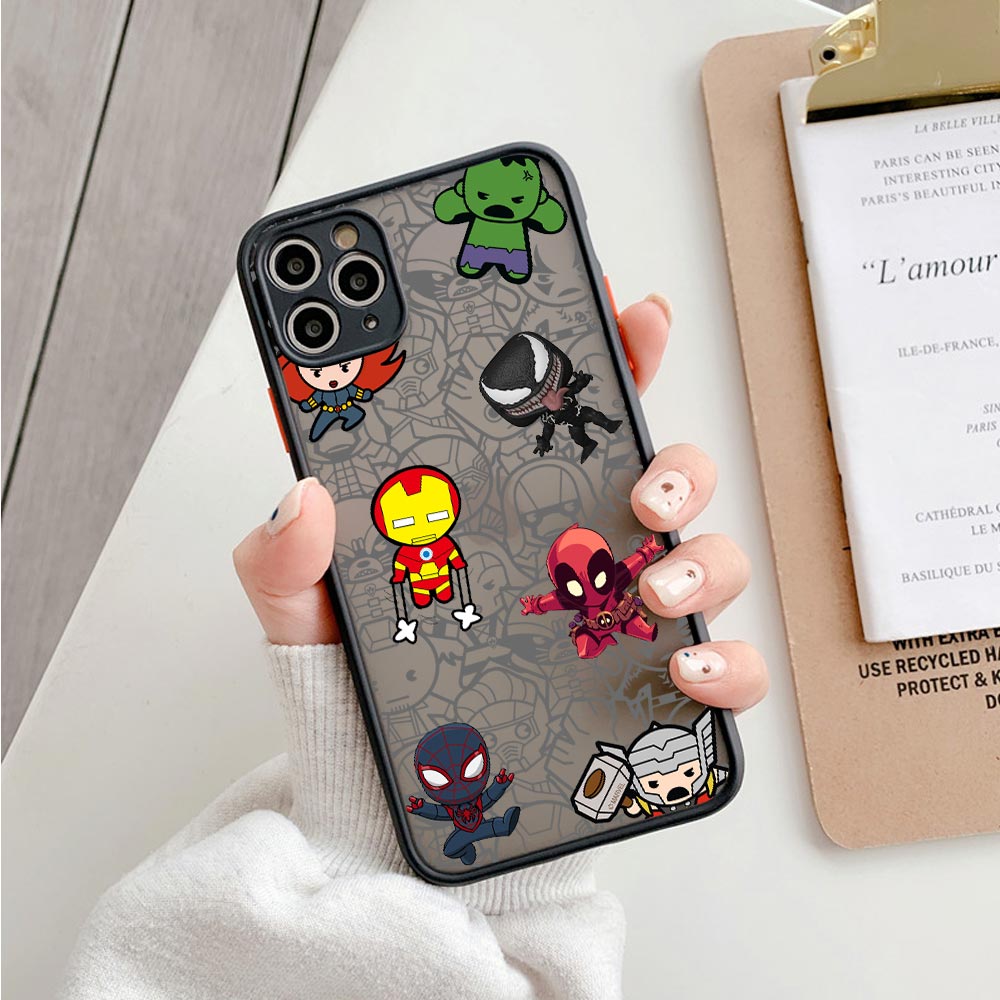 Cartoon Clear Case For iPhone 14 13 Pro Max 12 Pro  Plus Matte Back Cover