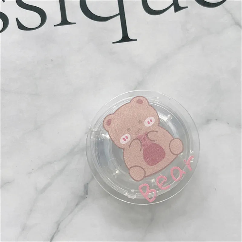 Cute Cartoon Bear Flower Phone Griptok Holder Ring For iPhone Samsung Accessories