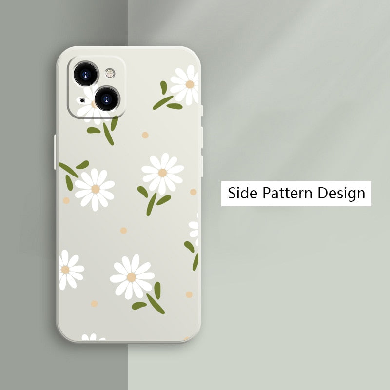 Flower Phone Case For iPhone 15 14 Pro Max 13 12 Plus Silicone Cover