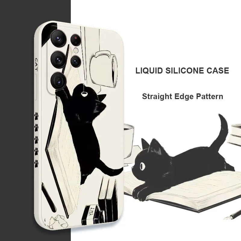 Cat Phone Case For Samsung Galaxy S24 S23 S22 S21 S20 Ultra Plus FE Cover