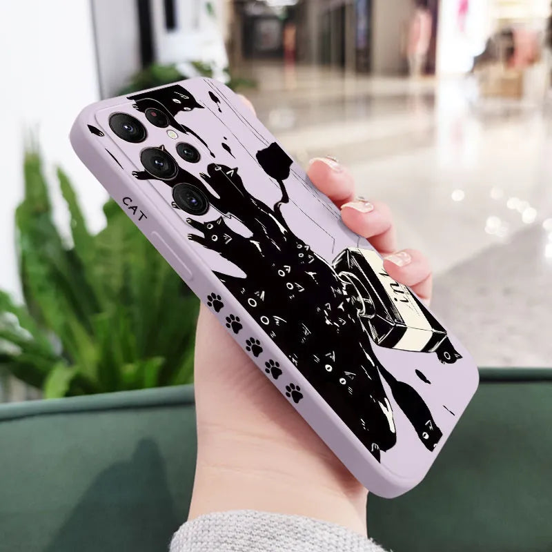 Cat Phone Case For Samsung Galaxy S24 S23 S22 S21 S20 Ultra Plus FE Cover