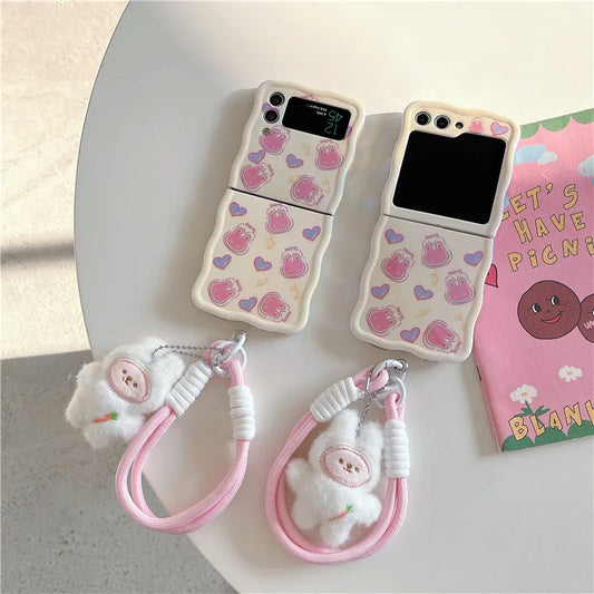 Rabbit Lanyard Phone Case For Samsung Galaxy Z Flip 3 4 5