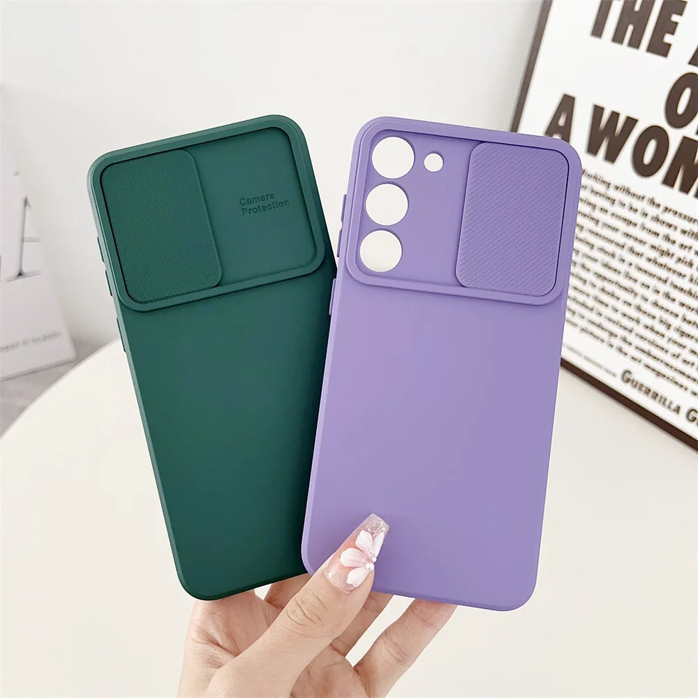 Slide Camera Protection Case For Samsung Galaxy S24 S23 S22 S21 Ultra Plus