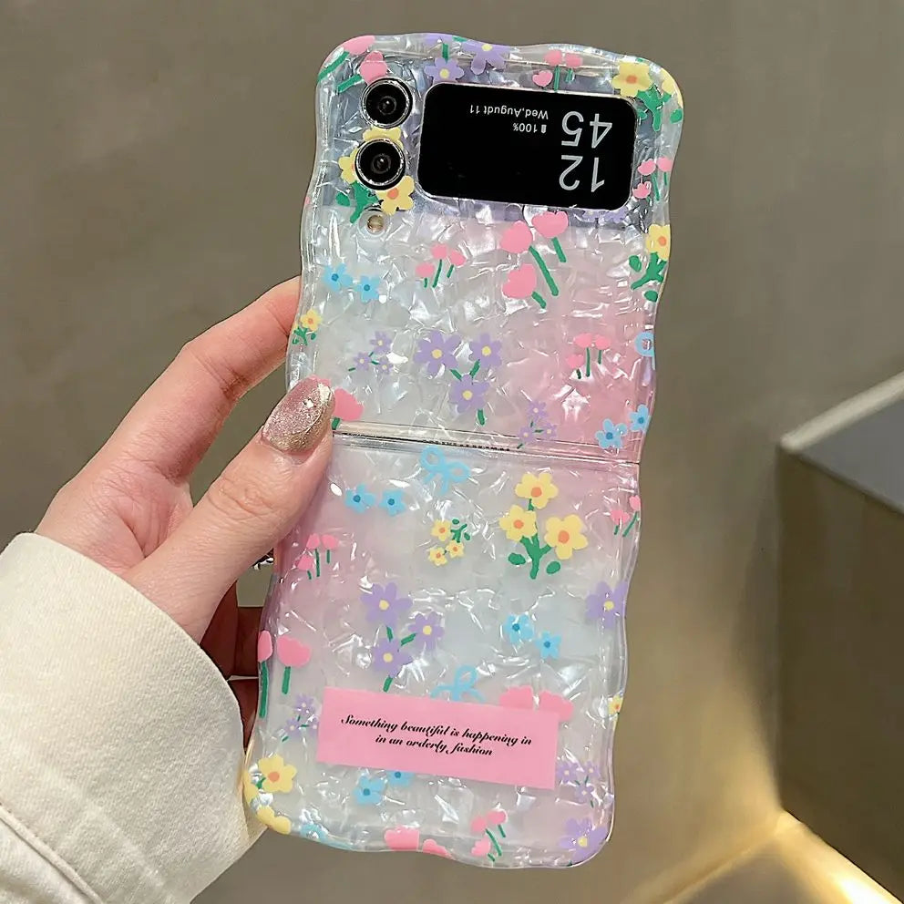 Flower Case With Bracelet Cover For Galaxy Z Flip 4 Z Flip3