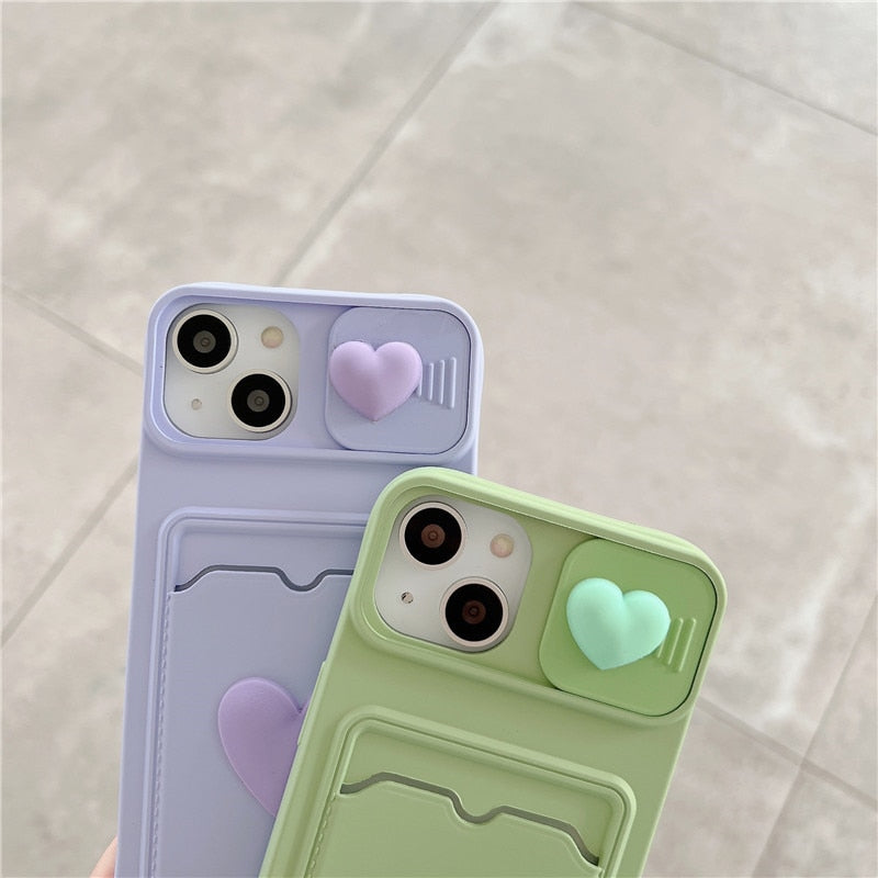 CuteSilicone Wallet Card Case For iPhone 14 13 12 Pro Max Plus Cover