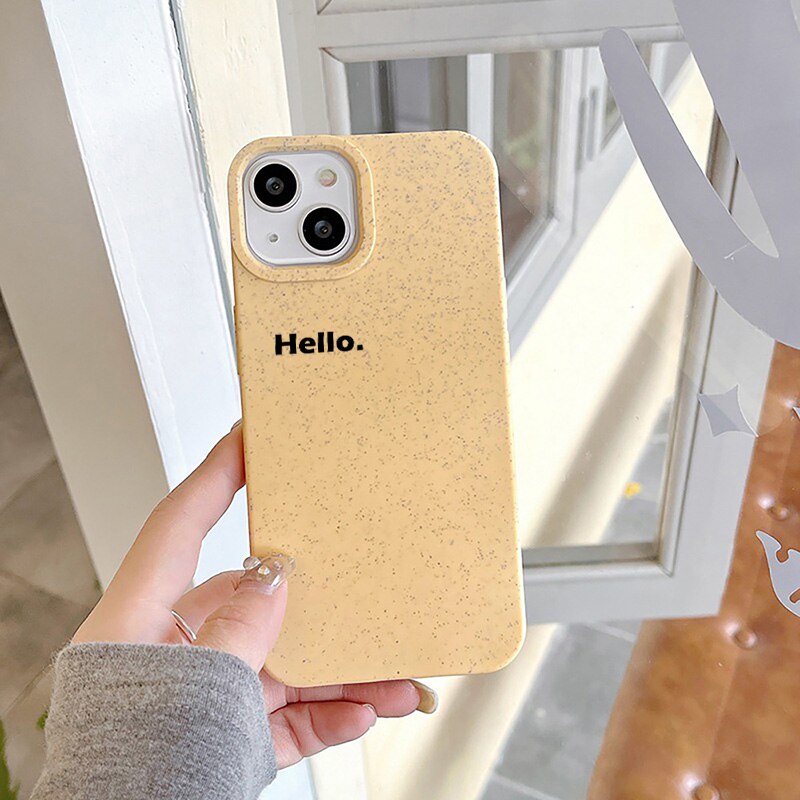 iPhone 15 14 13 12 Simple Hello Letter Phone Case