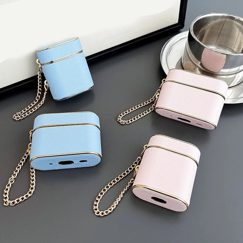 Leather Sleeve Cute Earphone Case For Airpods 1 2 3 With Wrist Strap Case Airpods Pro 2