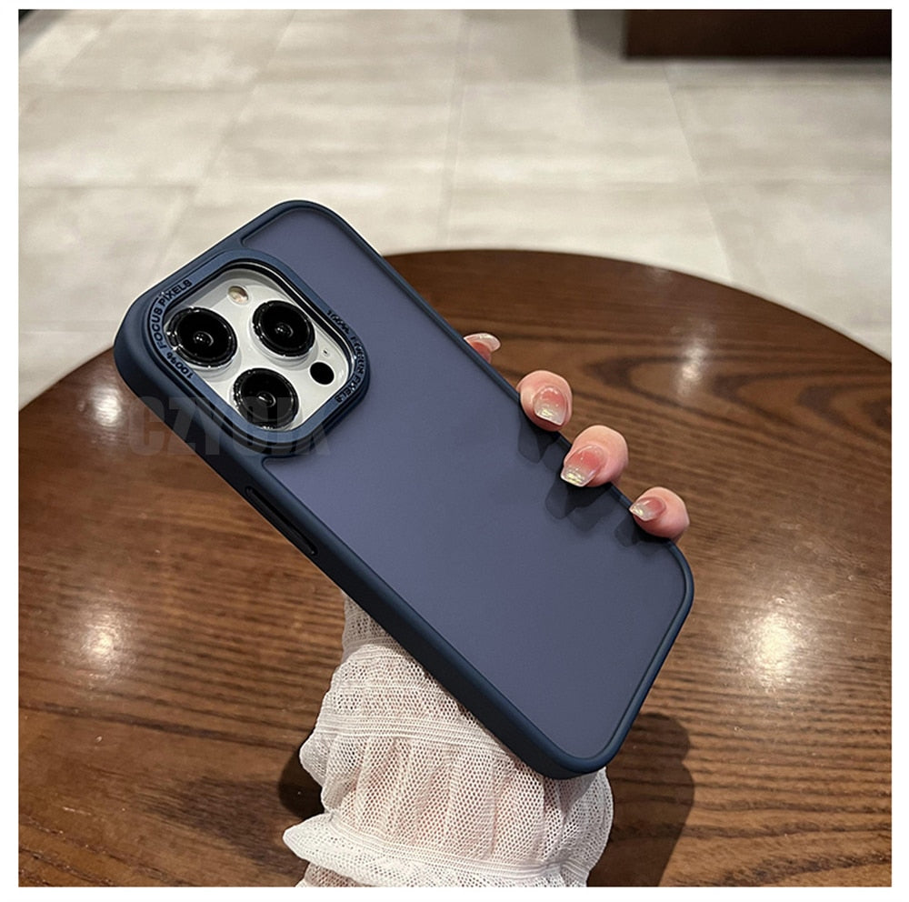 iPhone 15 14 13 12 Shockproof  Bumper Matte Phone Case