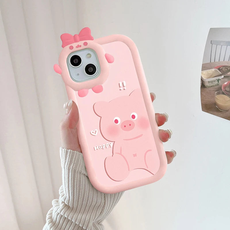 Cute Pig Case For IPhone 14 13 12 15 Pro Max Plus Cover