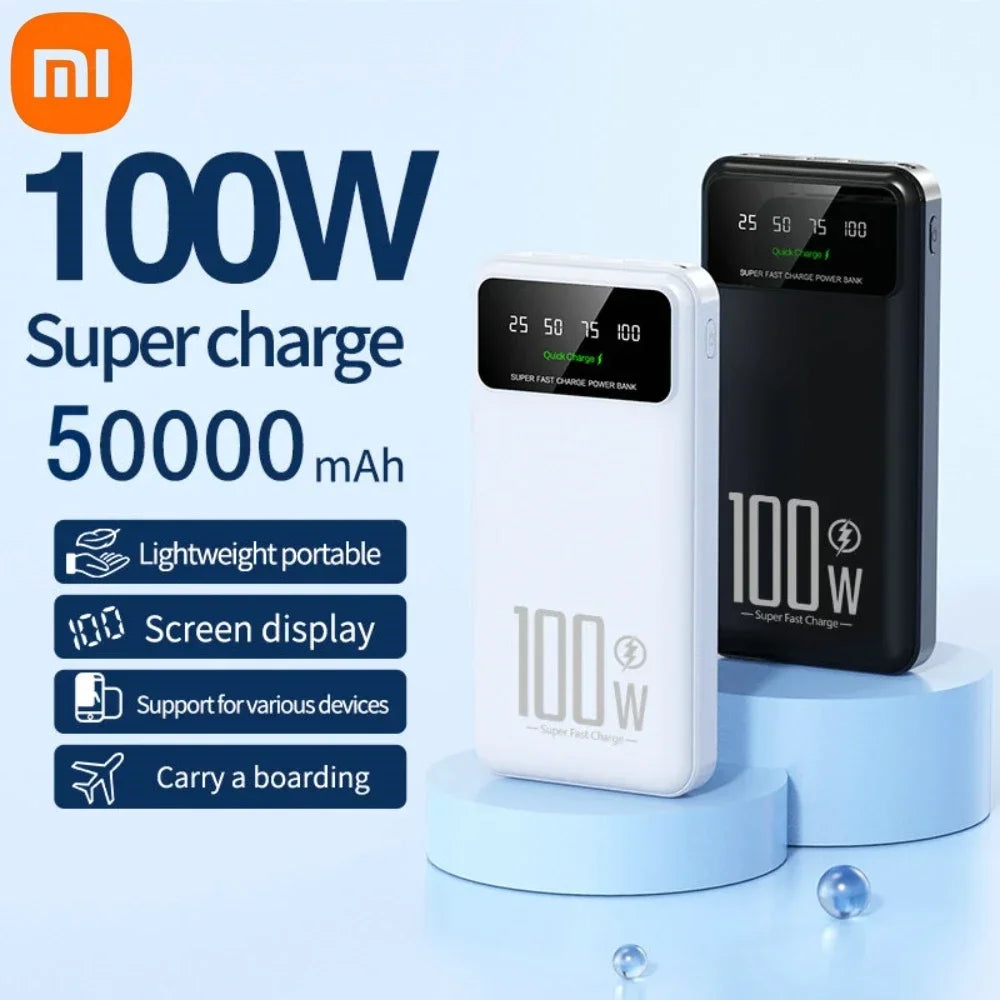 High Capacity 100W Fast Charging Power Bank Portable Charger Battery Pack Powerbank