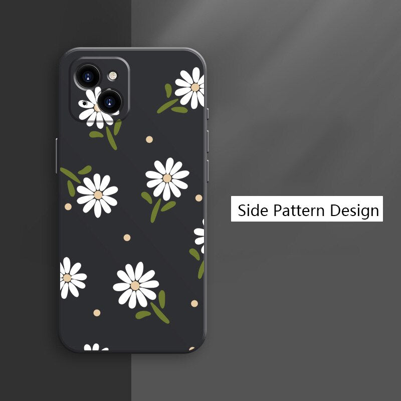 Flower Phone Case For iPhone 15 14 Pro Max 13 12 Plus Silicone Cover