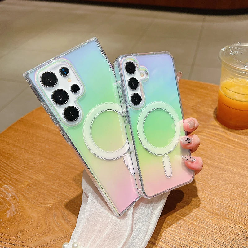 For Magsafe Magnetic Soft Rainbow Phone Case