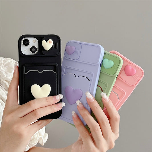 CuteSilicone Wallet Card Case For iPhone 14 13 12 Pro Max Plus Cover