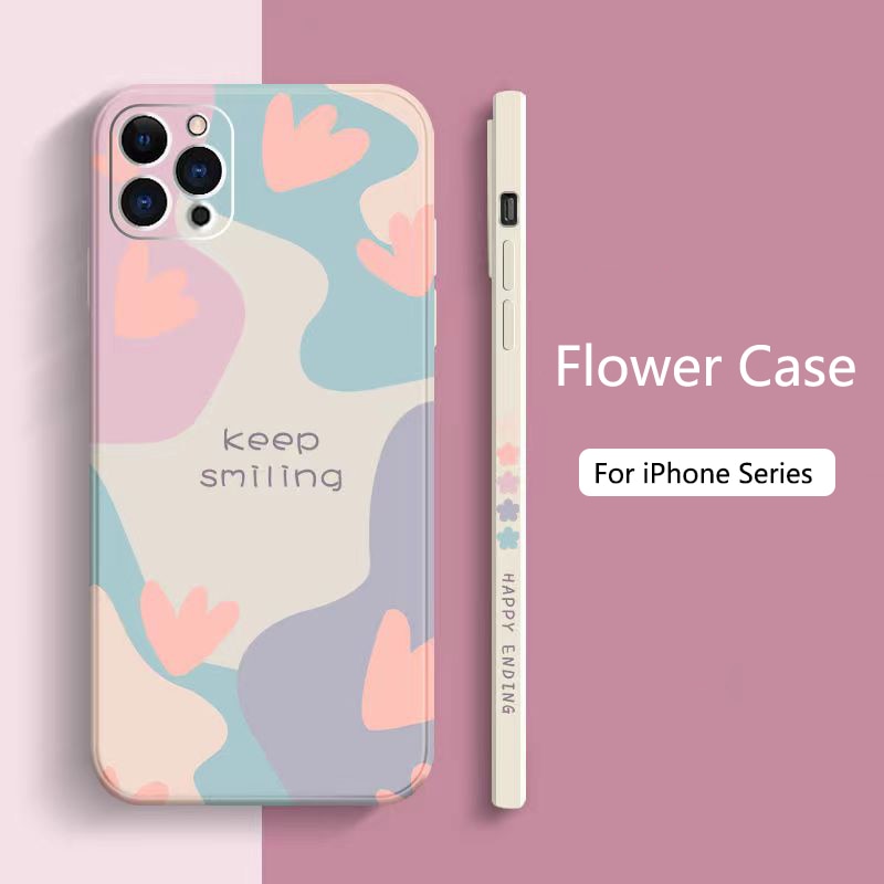 Flower Phone Case For iPhone 15 14 Pro Max 13 12 Plus Silicone Cover