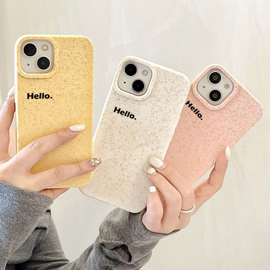 iPhone 15 14 13 12 Simple Hello Letter Phone Case